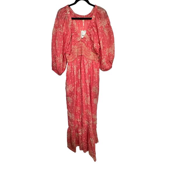 Free People Golden Hour Maxi Dress Pink Rose NWT $168 Boho Festival Size M - Picture 1 of 6